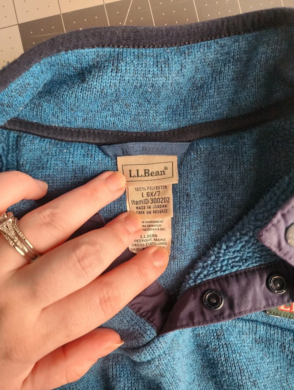 L.L. Bean kids pullover fleece sweater jacket size 6x / 7
